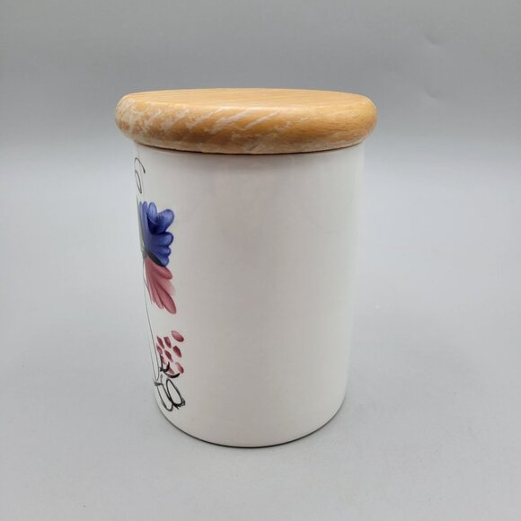 Portmeirion Welsh Dresser Hand-Painted Ceramic Jar With Wooden Lid Britain - Picture 2 of 8